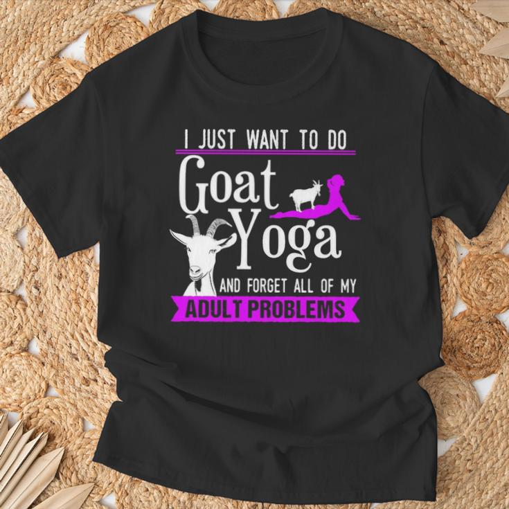 I Just Want To Do Goat Yoga And Forget My Adult Problems T-Shirt Gifts for Old Men