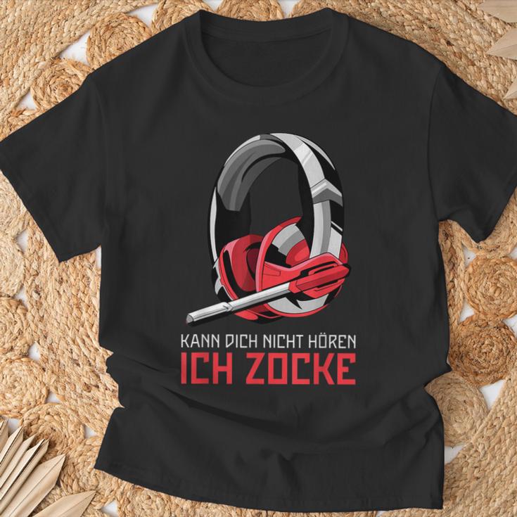 Kann Dich Nicht Hören Ich Zocke Gamer Headset Gamer T-Shirt Geschenke für alte Männer