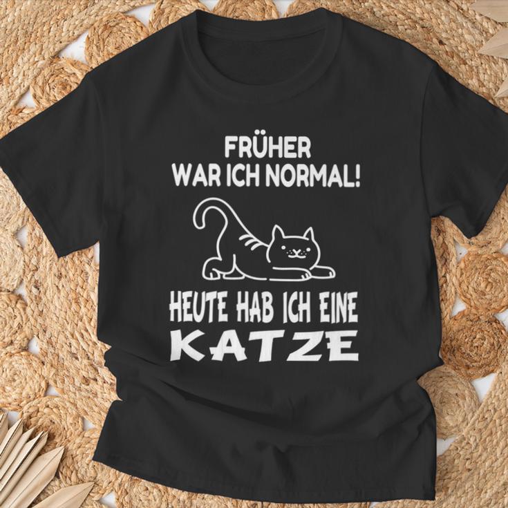 Katzen Sprüche Katze Papa Katzen T-Shirt Geschenke für alte Männer