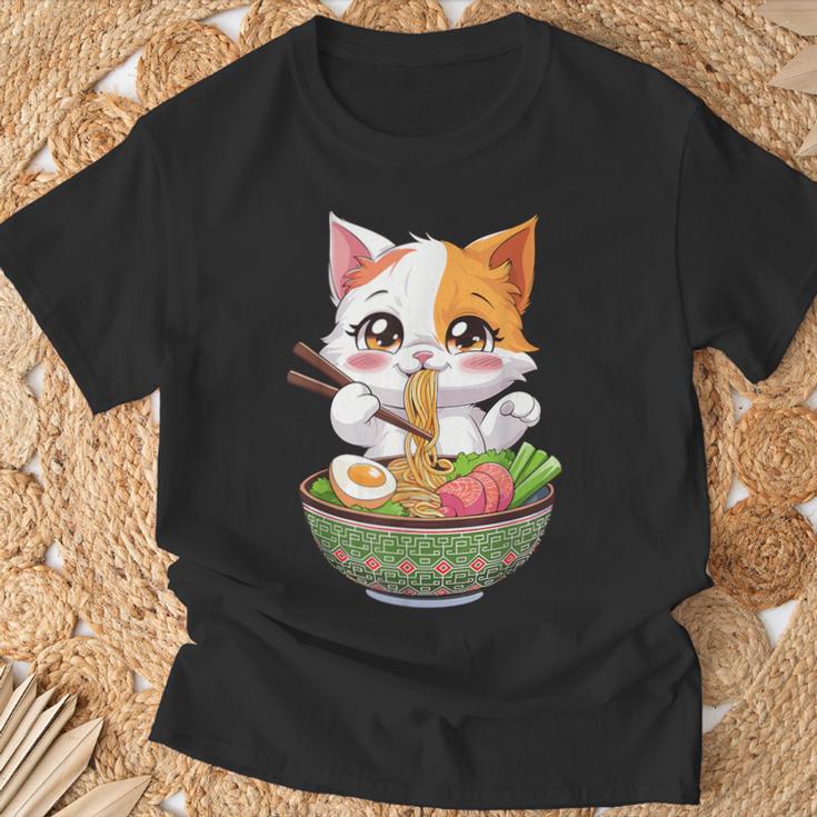 Kawaii Neko Ramen Cute Ramen Cat Japanese Noodle Cat T-Shirt - Seseable