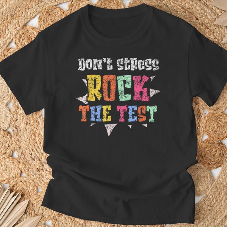 Kein Stress Rock The Test Prüfung Prüfungen Lehrer Testtag T-Shirt Geschenke für alte Männer