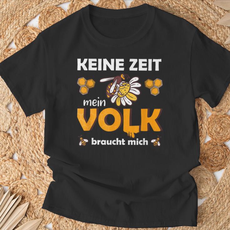 Keine Zeit, Mein Volk Braucht Mich Biene Schwarzes T-Shirt Geschenke für alte Männer