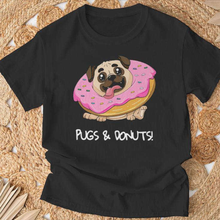 Kids Pugs & Donuts Pug Lover Candy Fan Girl T-Shirt Gifts for Old Men
