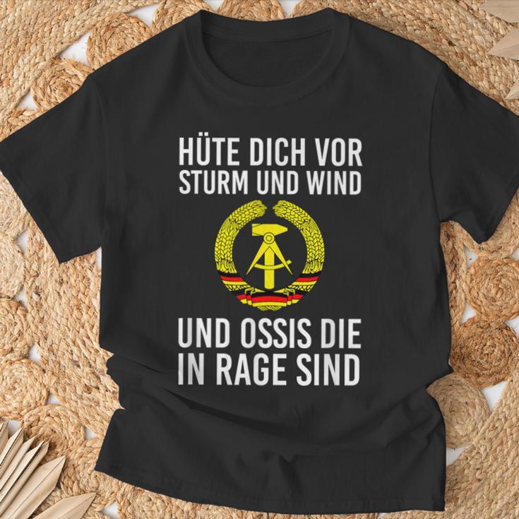 Kult Hüte Dich Vor Storm Und Wind Und Ossis Die In Rage Sind T-Shirt Geschenke für alte Männer