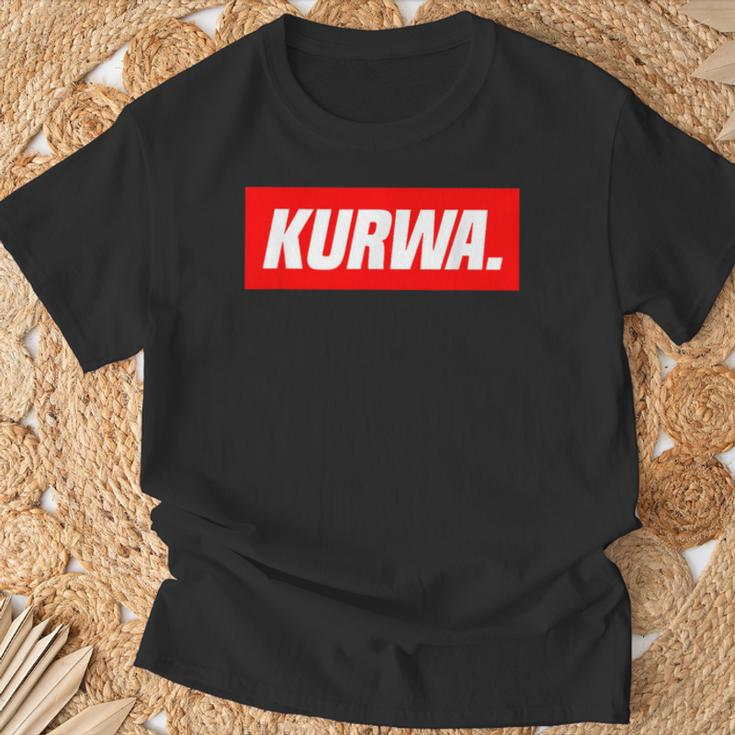 Kurwa Poland Polska T-Shirt Geschenke für alte Männer