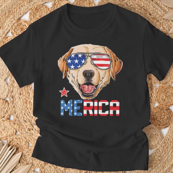 Labrador 4Th Of July Merica Men Usa American Flag T-Shirt Gifts for Old Men