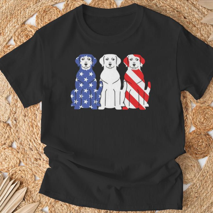 Labrador Retriever American Flag 4Th Of July Dog Graphic T-Shirt Gifts for Old Men