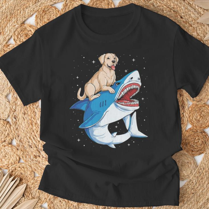 Labrador Shark Space Galaxy Jawsome T-Shirt Gifts for Old Men