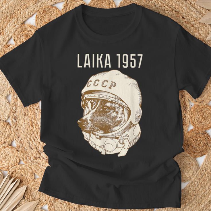 Laika Dog Sputnik Space Space Ussr T-Shirt Geschenke für alte Männer