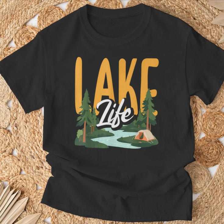 Lake Life Angeln Bootfahren Segeln Lustig Outdoor T-Shirt Geschenke für alte Männer