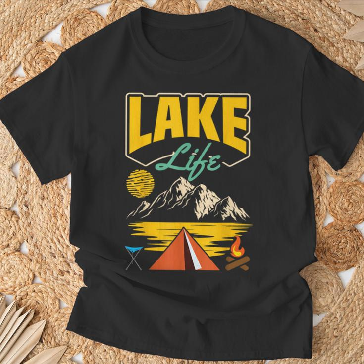 Lake Life Camping Wandern Angeln Bootfahren Segeln Lustig Outdoor T-Shirt Geschenke für alte Männer