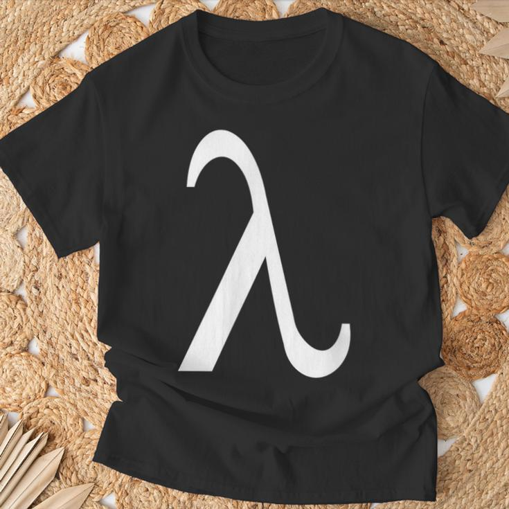 Lambda Greek Letter Says Lambda Greek Sign Symbol Function T-Shirt Gifts for Old Men