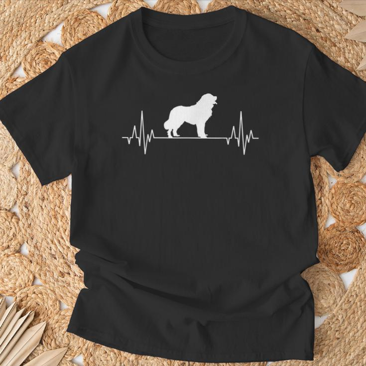 Landseer Heartbeat Ecg Dog T-Shirt Geschenke für alte Männer