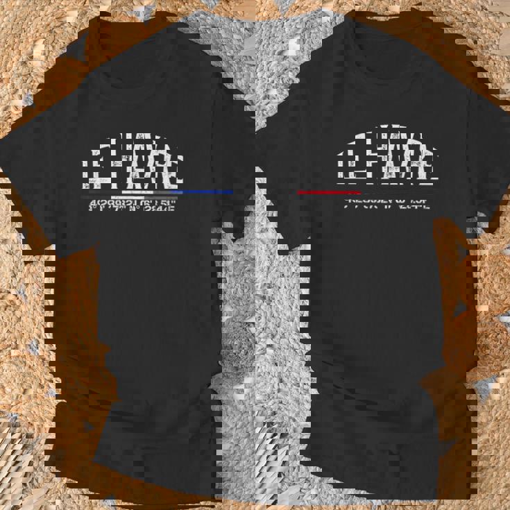 Le Havre France Coordonnées Gps T-Shirt Cadeaux pour les vieillards