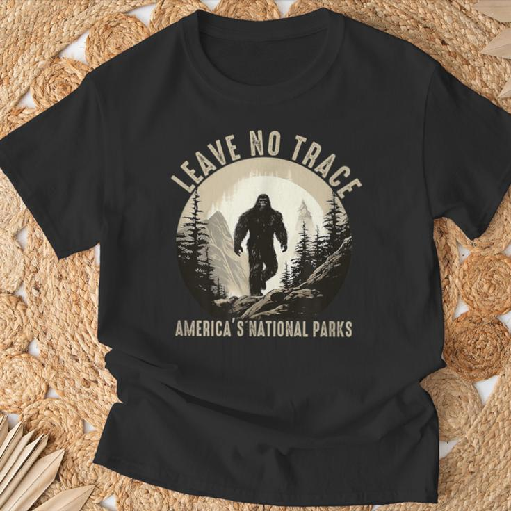 Leave No Trace America National Parks Sasquatch T-Shirt Gifts for Old Men