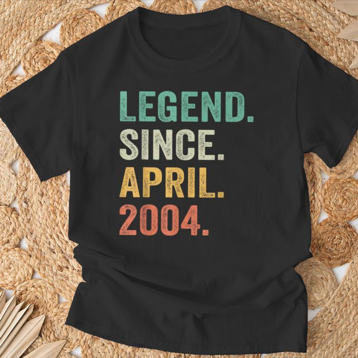 Legend Since April 2004 20Th Birthday Boy 20 Years Old T-Shirt Gifts for Old Men