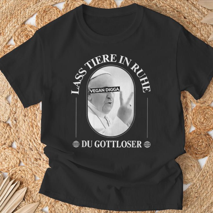 Let Animals In Peace Vegan Digga Du Gottloser T-Shirt Geschenke für alte Männer