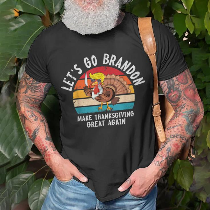 Let's Go Branson Brandon Thanksgiving And Trump Turkey T-Shirt Gifts for Old Men