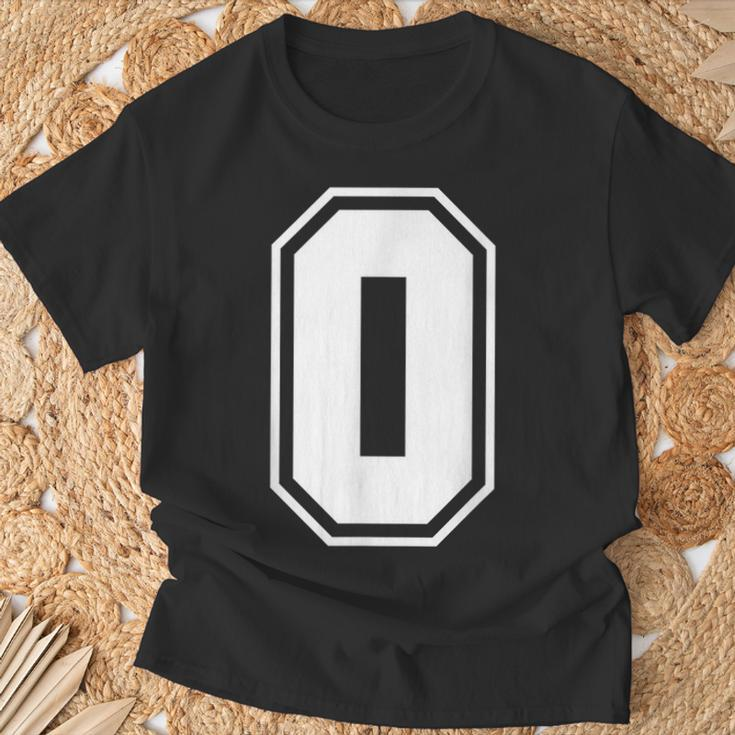 Letter O Number 0 Zero Alphabet Monogram Spelling Counting T-Shirt Gifts for Old Men