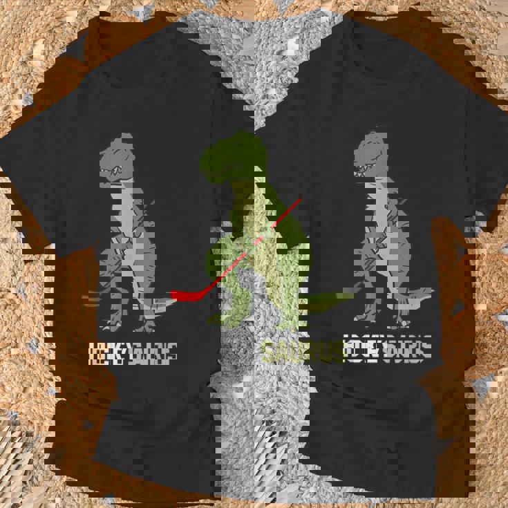 Lindo Dinosaurio Hockey Sobre Hielo Dinosaurio Hockeysaurus Camiseta unisex Regalos para ancianos