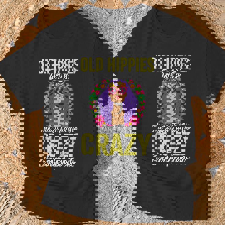 Losiejos Hippies No Mueren Simplemente Se Desvanecen Con Abuelos Locos Sin Mangas Camiseta unisex Regalos para ancianos