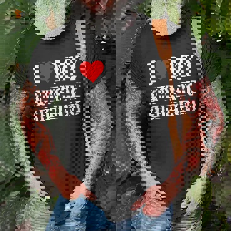 I Love My Autistic Girlfriends Gf Love My Girlfriends Gf T-Shirt Gifts for Old Men