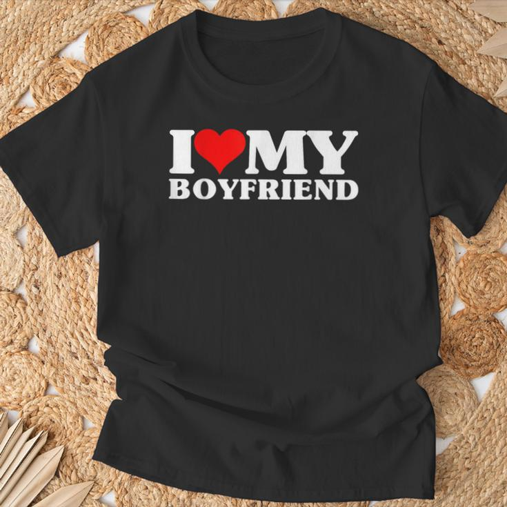 I Love My Boyfriend Matching Valentine's Day Couples T-Shirt Gifts for Old Men