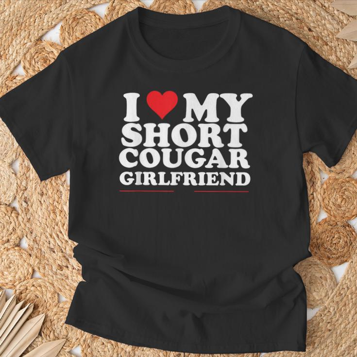 I Love My Short Cougar Girlfriend I Heart My Cougar Gf T-Shirt Gifts for Old Men
