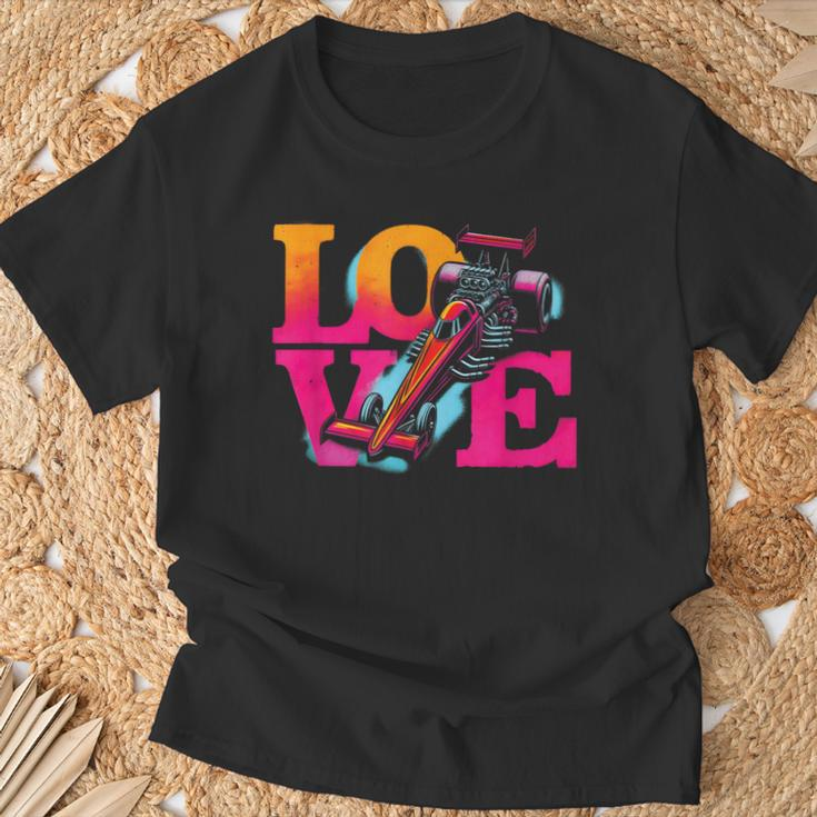 Love Drag Racing Vintage Colorful Drag Racing Cars Lover T-Shirt Gifts for Old Men