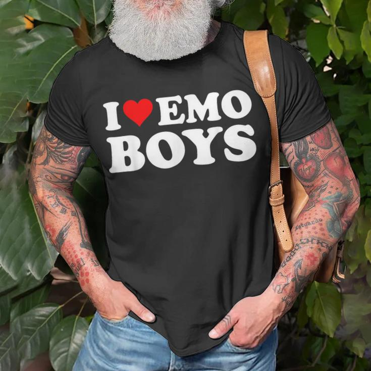 I Love Emo Boys I Heart Emo Boys T-Shirt Gifts for Old Men