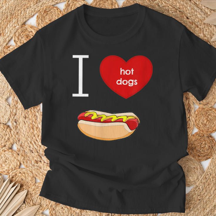 I Love Hot Dogs I Heart Hot Dog Sausage Lover'sT-Shirt Gifts for Old Men