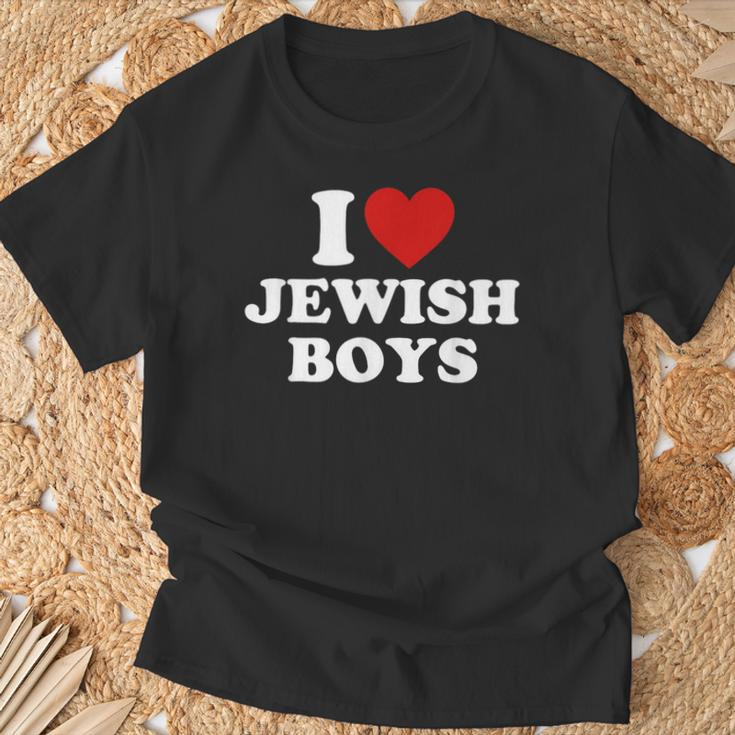 I Love Jewish Boys I Heart Jewish Boys T-Shirt Gifts for Old Men