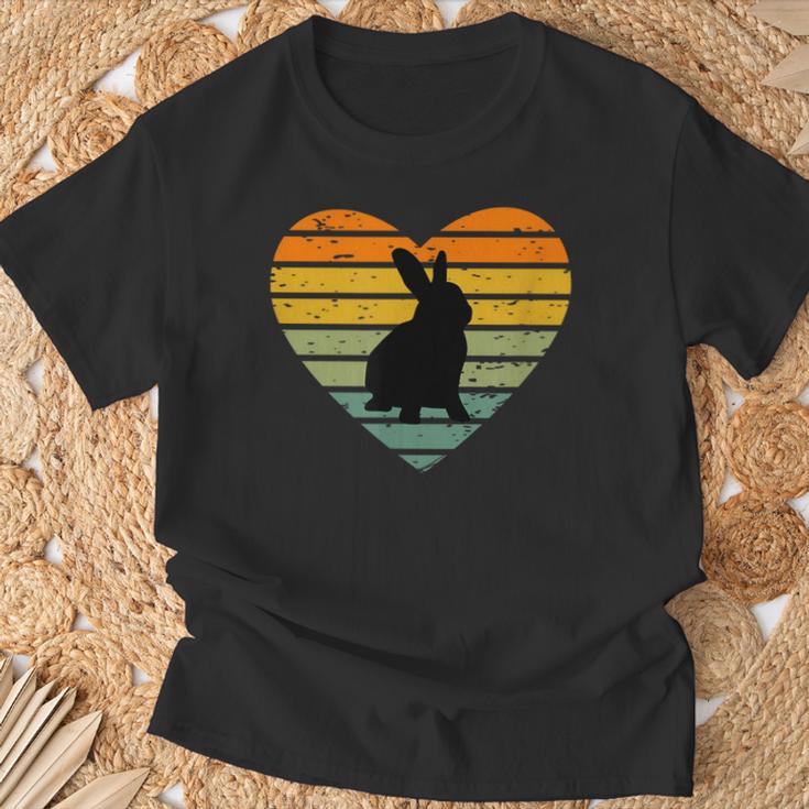 I Love Rabbit Retro Heart Rabbit Fan T-Shirt Geschenke für alte Männer