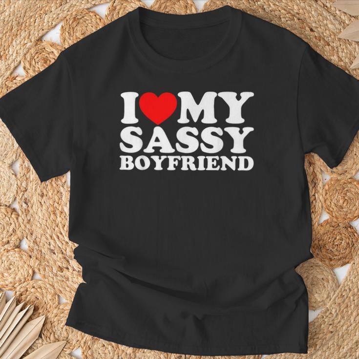 I Love My Sassy Boyfriend T-Shirt Gifts for Old Men