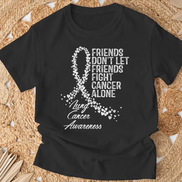 Lung Cancer Awareness Friends Fighter Support T-Shirt Gifts for Old Men