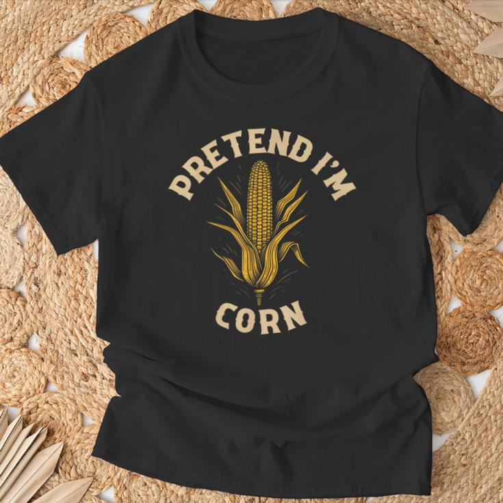 Mais-Motiv Schwarzes T-Shirt Pretend I'm Corn, Witziges Design Tee Geschenke für alte Männer