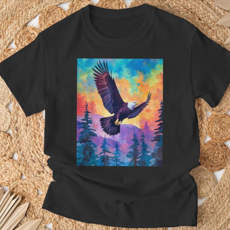 Majestic Eagle Silhouette Freedom's Colors T-Shirt Gifts for Old Men