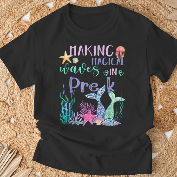 Making Magical Waves In Pre-K Mermaid Back To School T-Shirt Gifts for Old Men