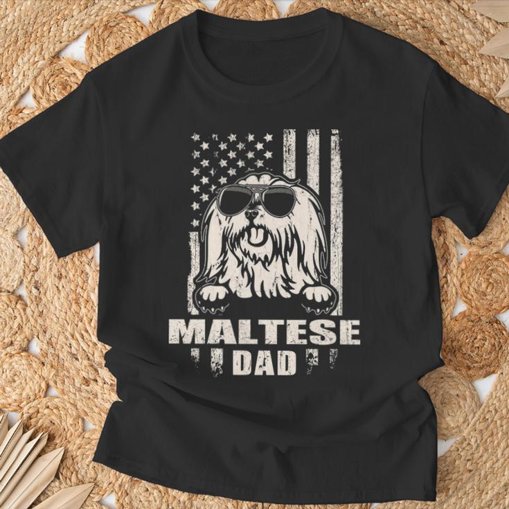 Maltese Dad Cool Vintage Retro Proud American T-Shirt Gifts for Old Men