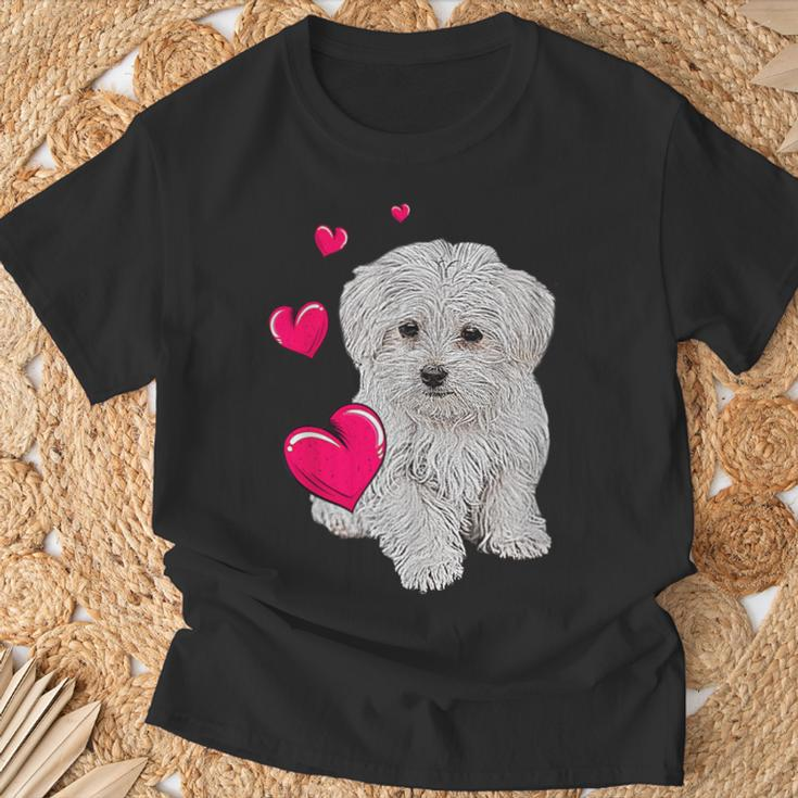 Maltese Dog And Heart Dog T-Shirt Geschenke für alte Männer
