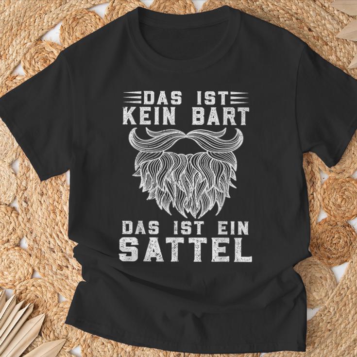 Man With Bart Junkies Das Ist Ein Sattel Beard Carrier T-Shirt Geschenke für alte Männer