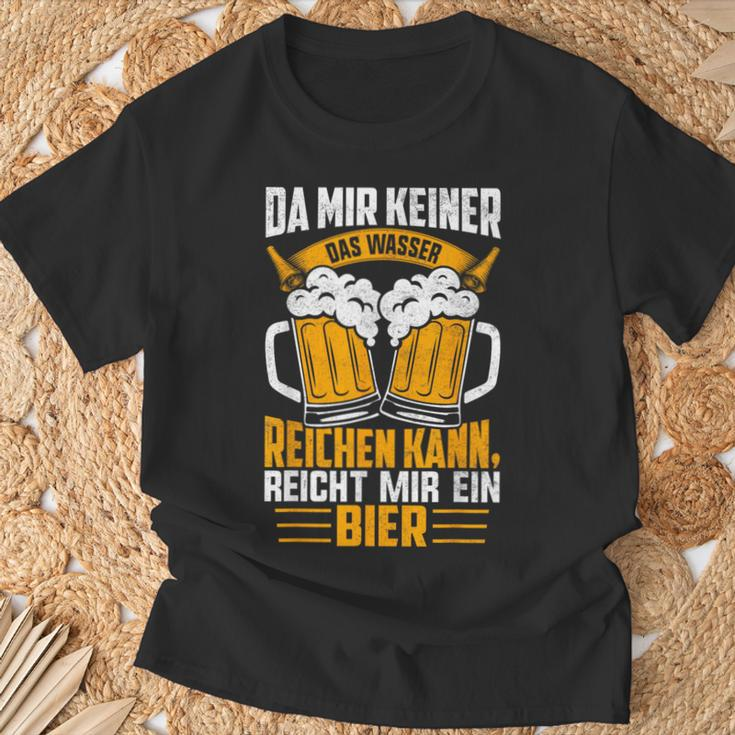 Männer T-Shirt Da mir keiner das Wasser reichen kann, reicht mir ein Bier Schwarz, Lustiges Bierliebhaber Shirt Geschenke für alte Männer