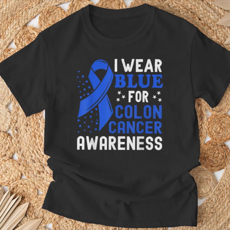 In March I Wear Blue For Colorectal Colon Cancer Awareness T-Shirt Gifts for Old Men