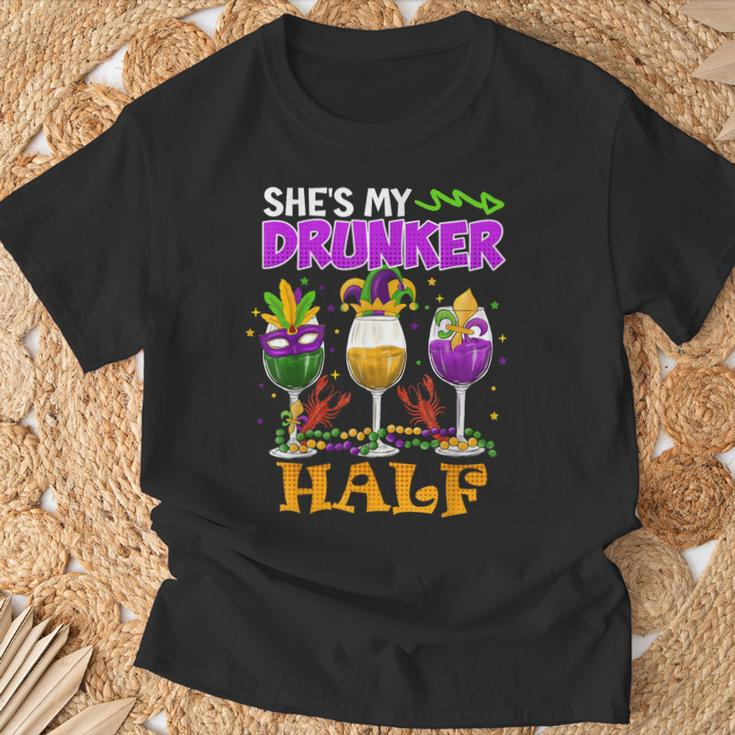 Mardi Gras Outfit She's My Drunker Half Carnival Men T-Shirt Gifts for Old Men