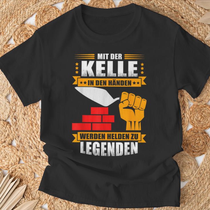 Maurer-Helden T-Shirt Mit Der Kelle in Den Händen für Herren Geschenke für alte Männer