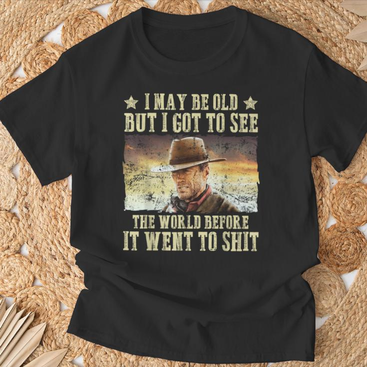 I May Be Old But Got To See The World Saying Vintage T-Shirt Gifts for Old Men