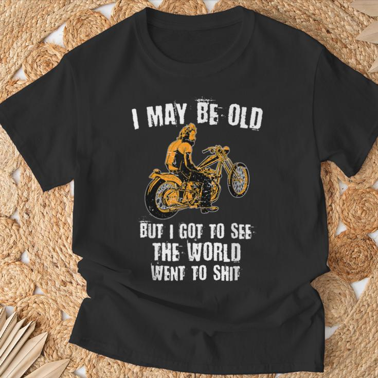 I May Be Old But Got To See The World Vintage Old Man T-Shirt Gifts for Old Men