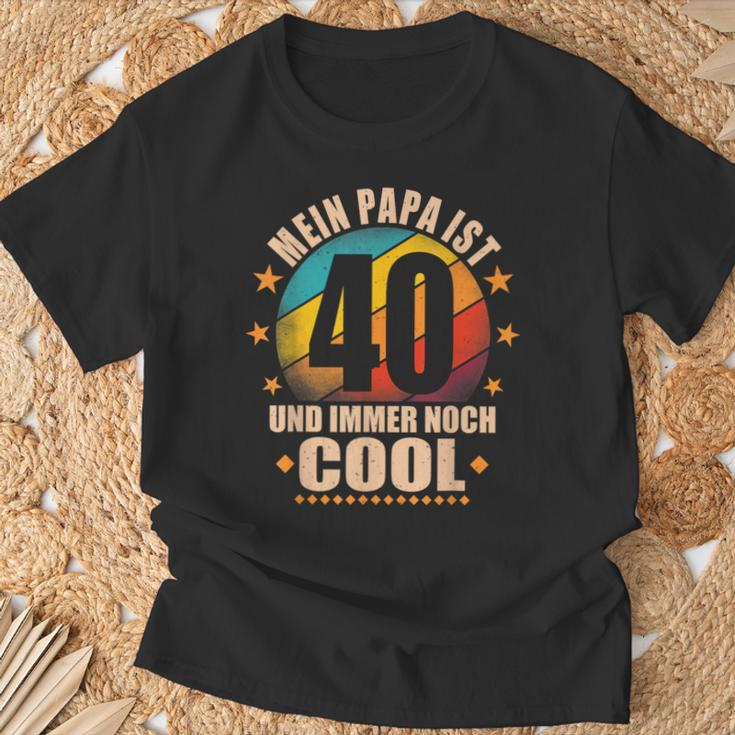 Mein Papa Ist 40 Und Richtig Cool 40Th Birthday Man T-Shirt Geschenke für alte Männer
