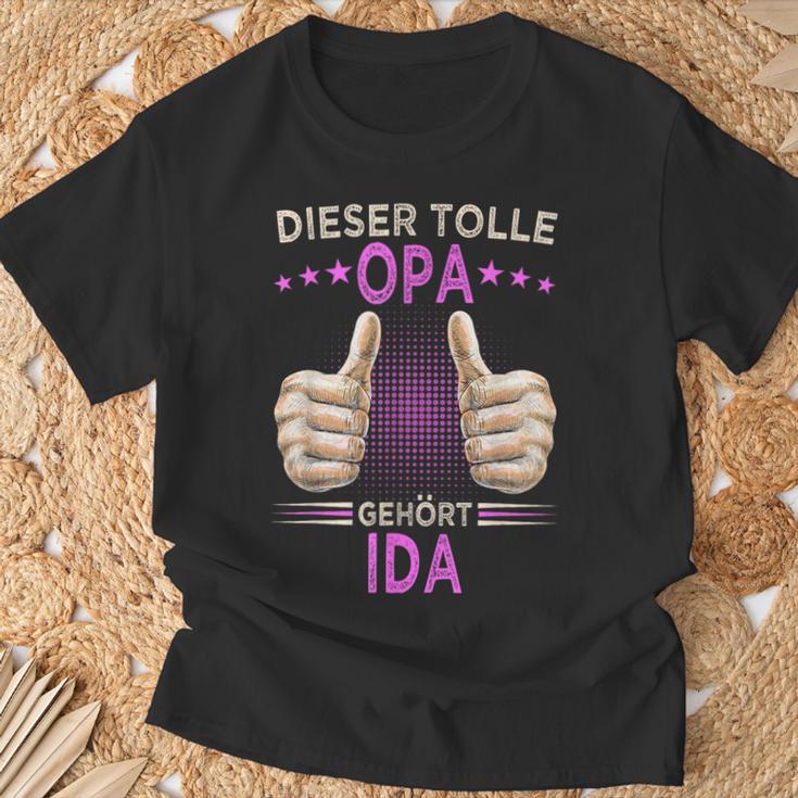 Men's Dieser Tolle Opa Gehört Ida Opi Black T-Shirt Geschenke für alte Männer