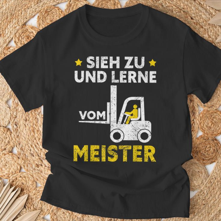 Men's Forklift Driver Black S T-Shirt Geschenke für alte Männer